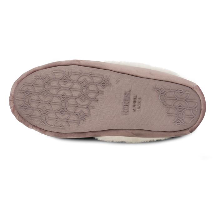 totes toasties® Ladies Velour Moccasin Slippers Mink Extra Image 6